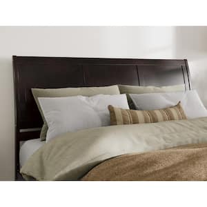 Portland Brown King Sleigh Solid Wood Panel Headboard with Attachable Charger
