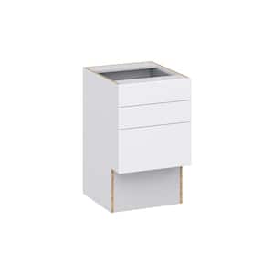 Fairhope Bright White Slab Assembled Vanity ADA Drawer Base Cabinet with 3 Drawers (18 in. W x 30 in. H x 21 in. D)