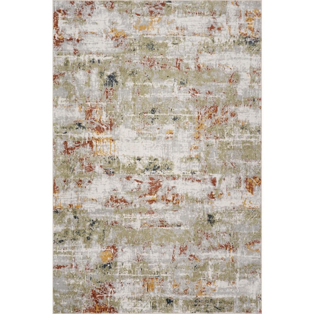Aaliyah SpinClean Casual Abstract Machine Washable Area Green 3 ft. x 5 ft. Indoor Area Rug price history on PriceWatchPro