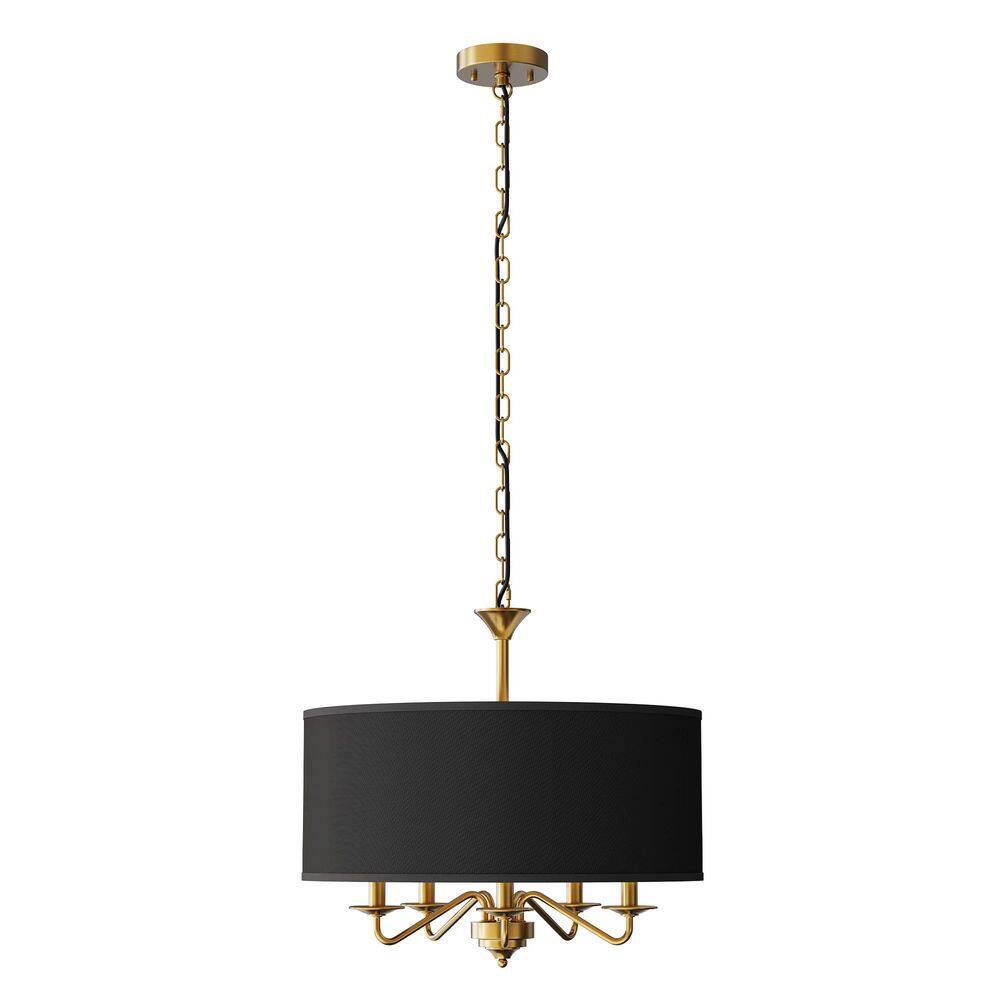 Modern Gold 5-Light E12 Chandelier with White Shades for Kitchen Living Room and Entryway (Light Bulbs Not Included) price history on PriceWatchPro