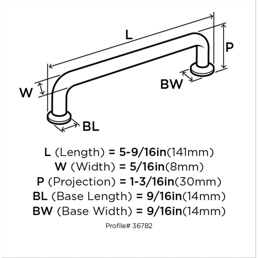Matte Black 5-1/16" Center-to-Center Arch Cabinet Pull