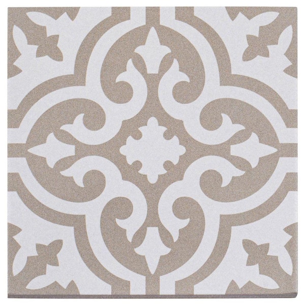 Bliss Eclectic Tan/White 8 in. x 8 in. Porcelain Matte European Floor and Wall Tile (10.76 sq. ft./Case)