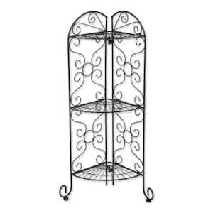 12.5 in. x 9 in. x 30.25 in. Corner Iron Plant Stand