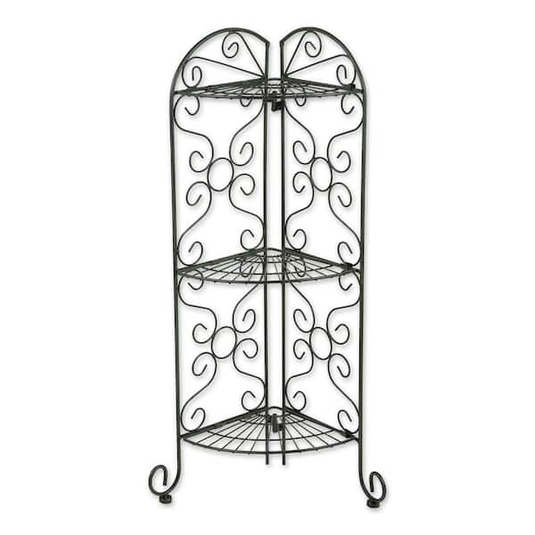 Zingz & Thingz 12.5 in. x 9 in. x 30.25 in. Corner Iron Plant Stand ...