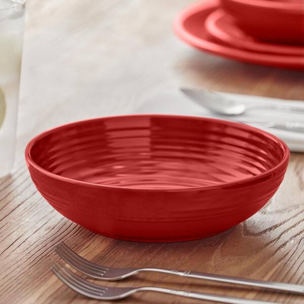StyleWell Taryn Melamine Salad Plates in Ribbed Chili Red (Set of