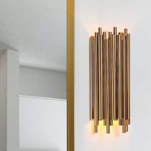 Labysperia 5.5 in. 2-Light Plating Brass Wall Sconce with Metal Tubes