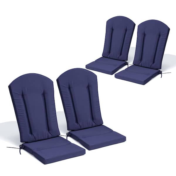 21.65 in. x 49.61 in. 4-Piece Replacement Outdoor Adirondack Chair Cushions for Patio in Navy