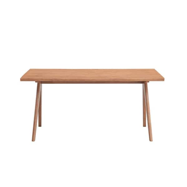 Rectangular Rattan Tables Light Walnut Rectangular Rattan and Wood Outdoor Dining Table with ...