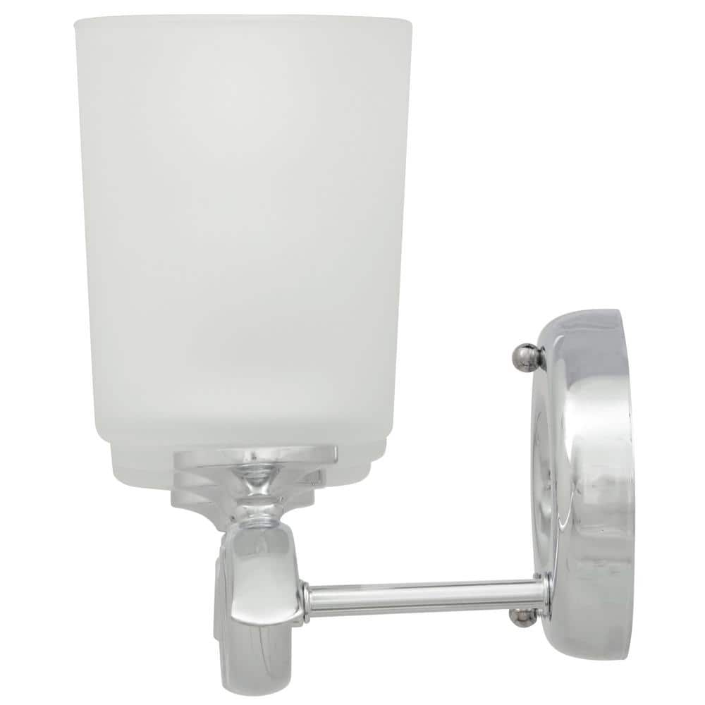 Polished Chrome 3-Light Wall Sconce with Etched Glass Shades