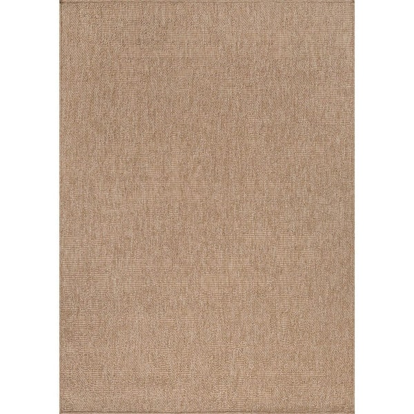 Easy Jute Brown 8 ft. x 10 ft. Woven Indoor Outdoor Area Rug