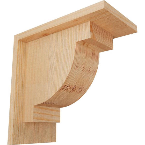 Ekena Millwork 5-1/2 in. x 10 in. x 10 in. Douglas Fir Alpine Smooth Corbel with Backplate
