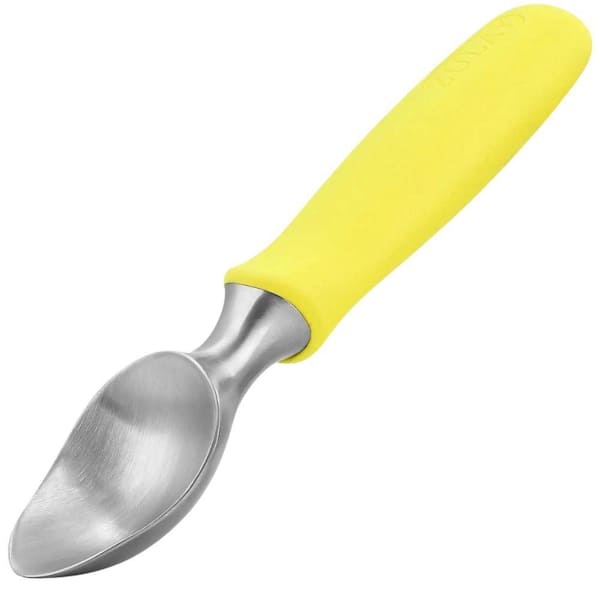 Zulay Kitchen Ice Cream Scoop - Stainless Steel With Non-Slip Handle - Yellow