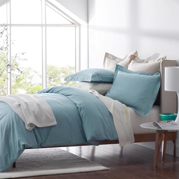 Legends Hotel Supima Slate Blue King Cotton Percale Duvet Cover