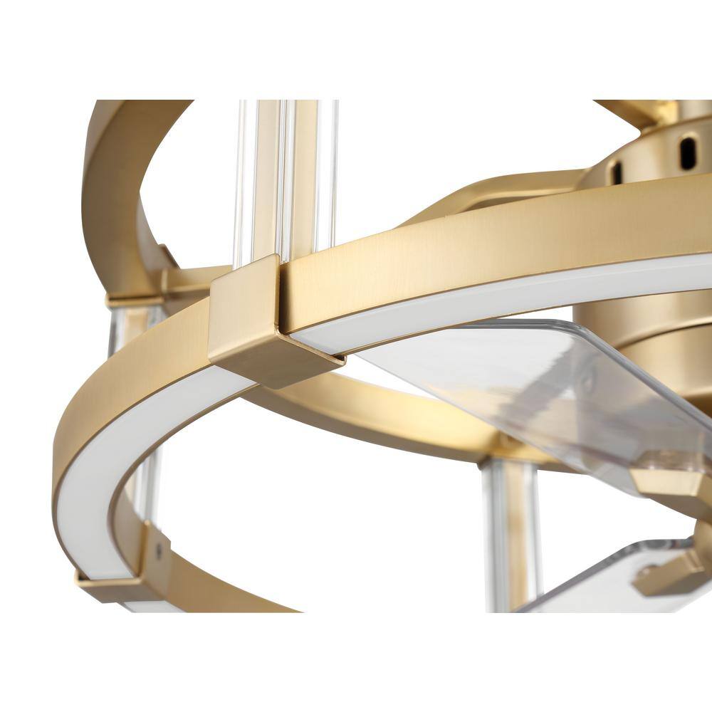 Alexis 18" Satin Brass Ceiling Fan with Clear Acrylic Blades and LED Light