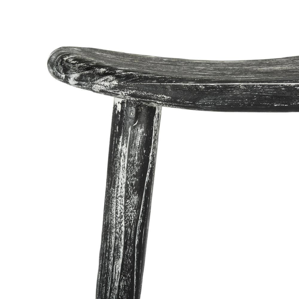 Transitional Black Wood Saddle-Style Counter Stool 24"