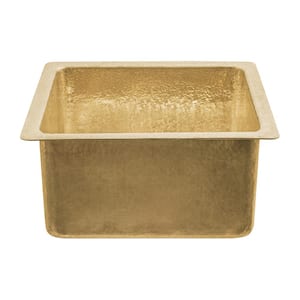 Terra Firma 9 Gauge Brass 16 in. x 14 in. x 8 in. Drop-In/Undermount Bar Sink in Brass Finish w/3.5 in. Drain Size