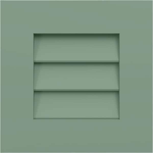 12 in. W x 12 in. H True Fit PVC Louver Shutters Sample, Track Green
