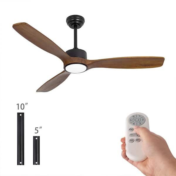 Unbranded 52 in. LED Indoor Outdoor Mahogany Finished Ceiling Fan with 1-Light and Remote Control