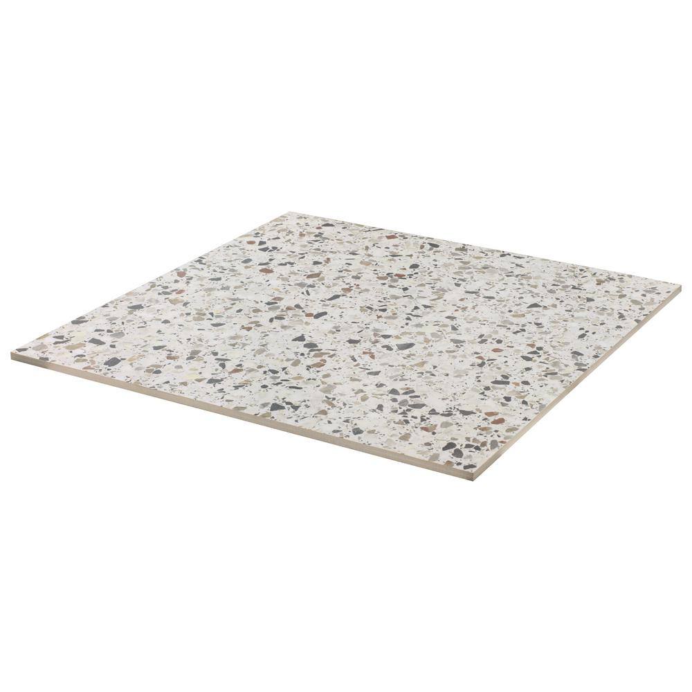 Bryant Ice White 24x24 Matte Porcelain Terrazzo Tile