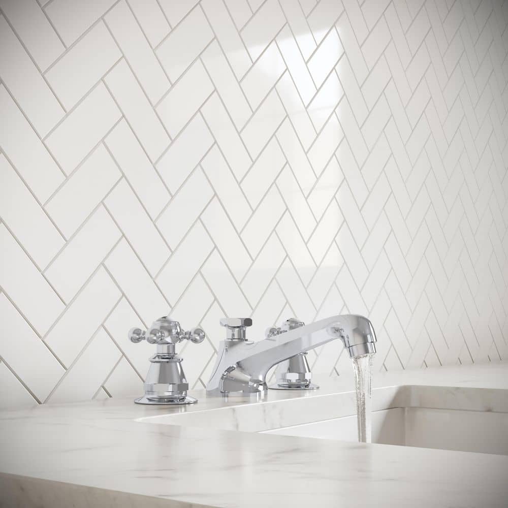Classic Widespread Chrome Lavatory Faucet with Porcelain Labels