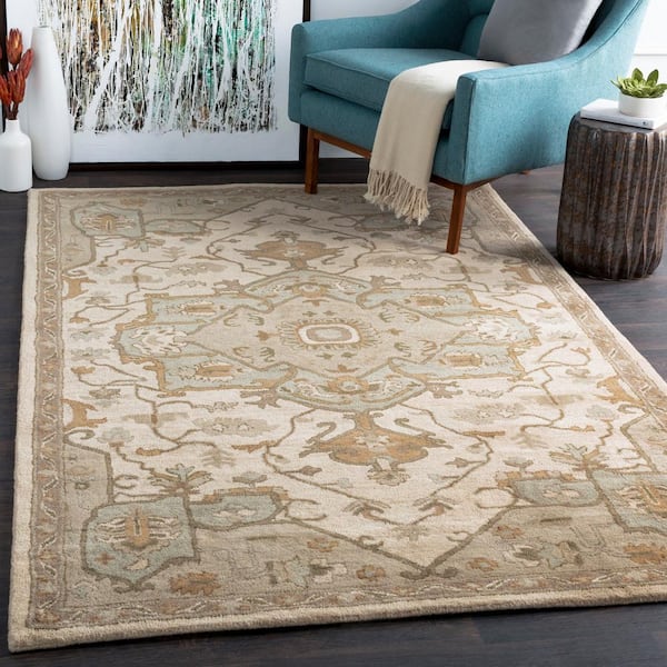 Demetrios Olive 10 ft. x 14 ft. Indoor Area Rug