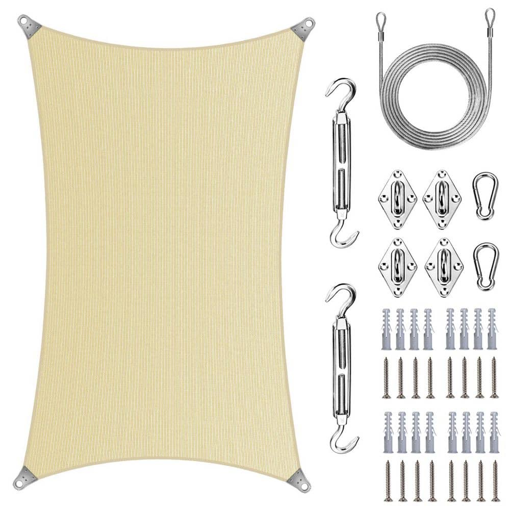 Super Ring 22 ft. x 24 ft. Sun Shade Sail with Hardware Kit and Cable-Beige price history on PriceWatchPro