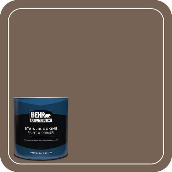 BEHR ULTRA 1 qt. #HDC-SM14-4 Tan Bark Trail Satin Enamel Exterior Paint & Primer