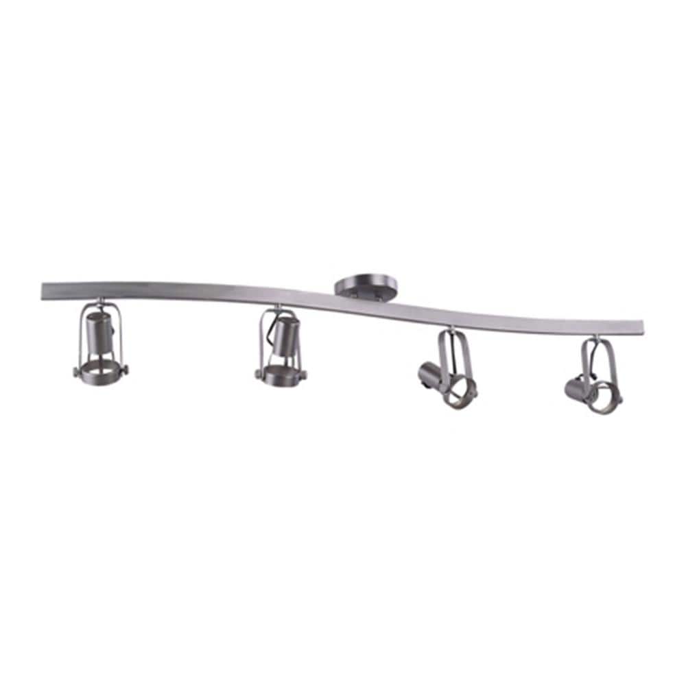 36 in. 4-Light Brushed Nickel Track Lighting Kit