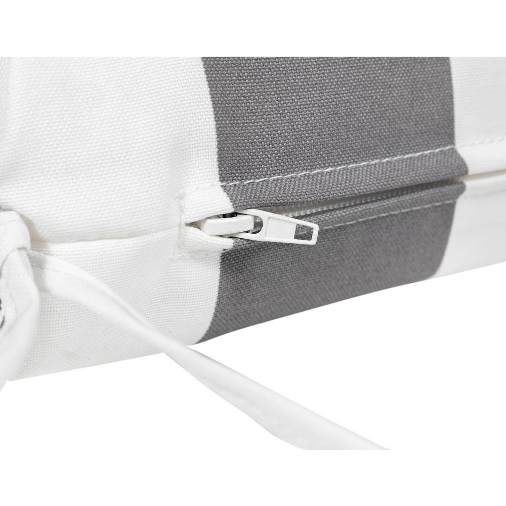 Slate Grey and White Stripe Adirondack Chair Cushion Set