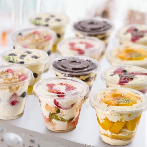 JFVKAF 200 Pack 9 oz Clear Plastic Disposable Dessert Cups with