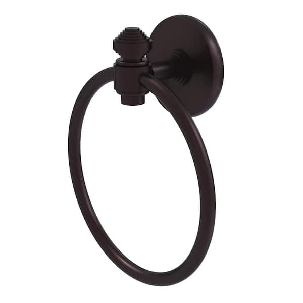 Allied Brass South Beach Collection Wall Mounted Towel Ring in Antique Bronze