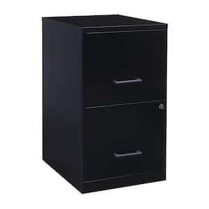 2-Drawer Black Metal 14.25 in. W Letter Width Vertical File Cabinet