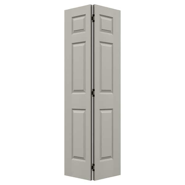 JELD-WEN 30 in. x 80 in. Colonist 6-Panel Light Gray Painted