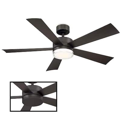 Wynd 52 in. LED Indoor/Outdoor Bronze 5-Blade Smart Ceiling Fan with 3000K Light Kit and Remote