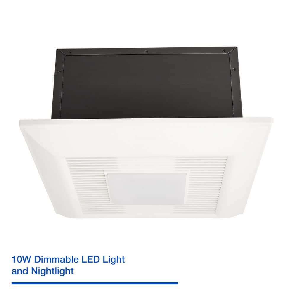 White Energy Star Ceiling Mount Ventilation Fan with LED Light