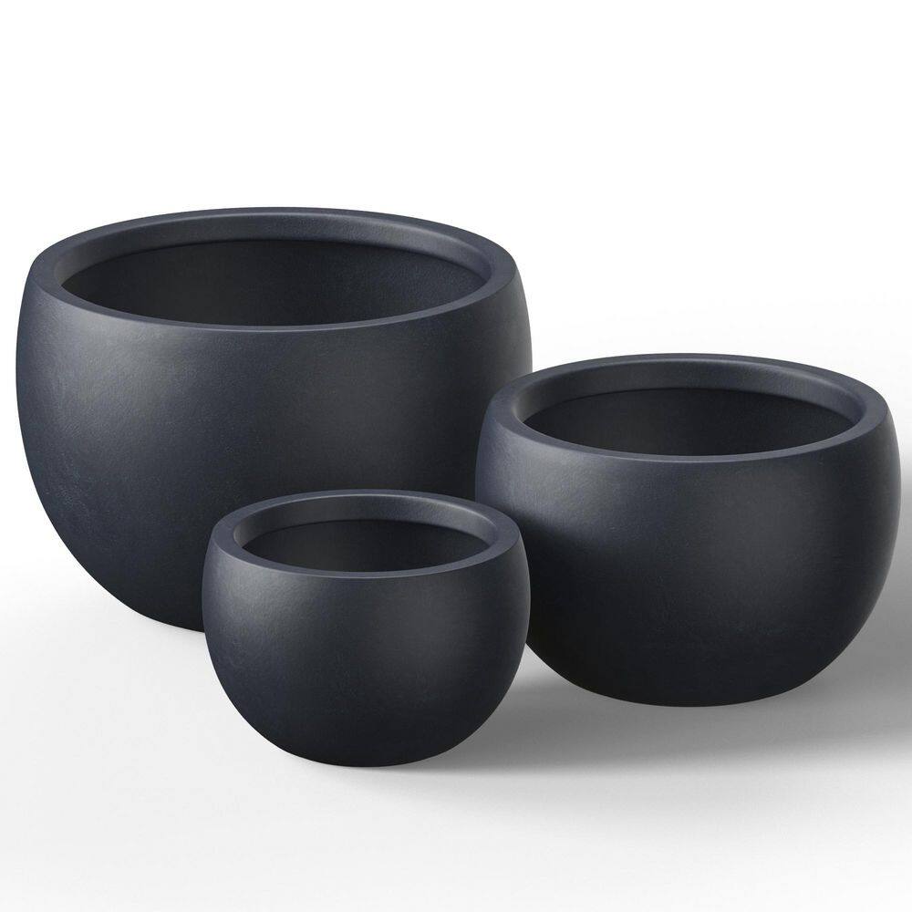 12.5 in. 16 in. 20.5 in. Granite Gray(Enhanced Interior) Concrete Round Planter / Pot with Drainage Holes (3-Pack) price history on PriceWatchPro