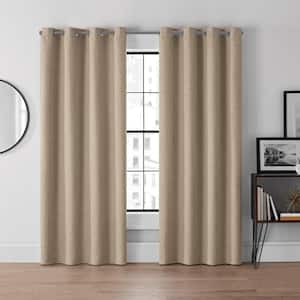 Lawson Linen Solid Polyester 50 in. W x 63 in. L Grommeted Blackout Curtain Panel