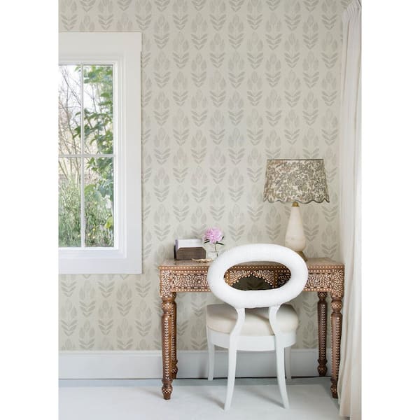 Garland Light Grey Block Tulip Wallpaper Sample