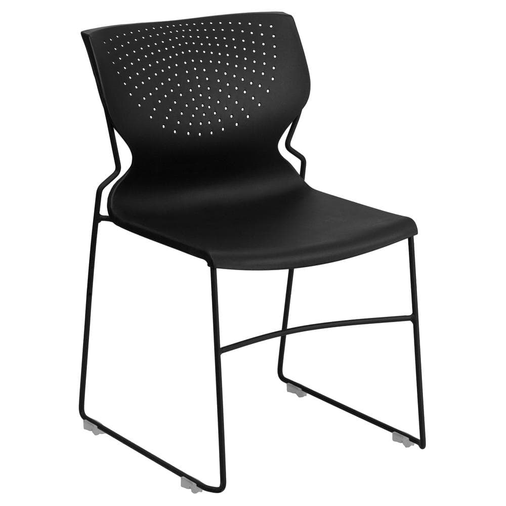 Carnegy Avenue Plastic Stackable Chair in Black CGARUT15234BLHD The Home Depot