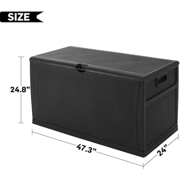 Suncrown 120 Gal. Black Resin Deck Box HD-G01002B - The Home Depot