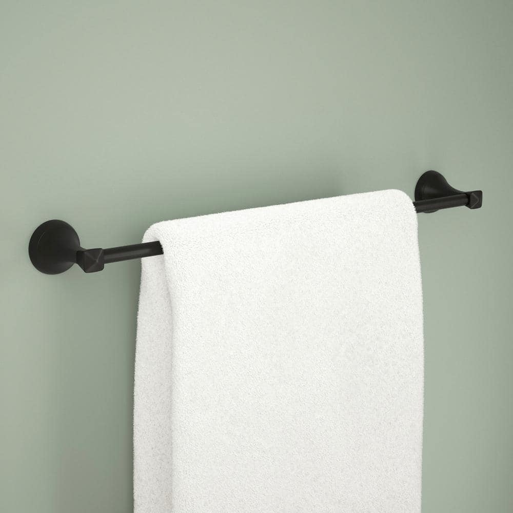 Matte Black 18" Wall Mounted Towel Bar with Extender