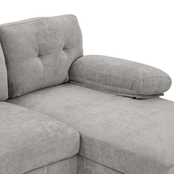 Polibi 103.5 in. Round Arm Chenille Sectional Sofa with Dual