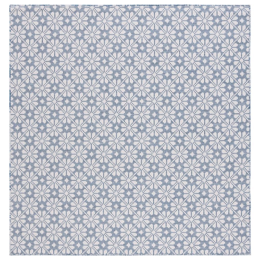 SAFAVIEH Martha Stewart 6 ft. x 6 ft. Navy/Ivory Monochrome Floral