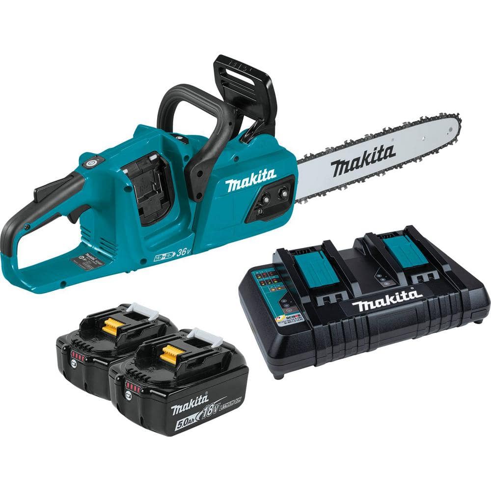 Makita LXT 14 in. 18V X2 (36V) Lithium-Ion Brushless Battery Chain Saw Kit  (5.0Ah) XCU07PT The Home Depot