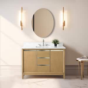 48 in. W x 22 in. D x 34 in. H Single Sink Bathroom Vanity in Natural Oak with Engineered Marble Top