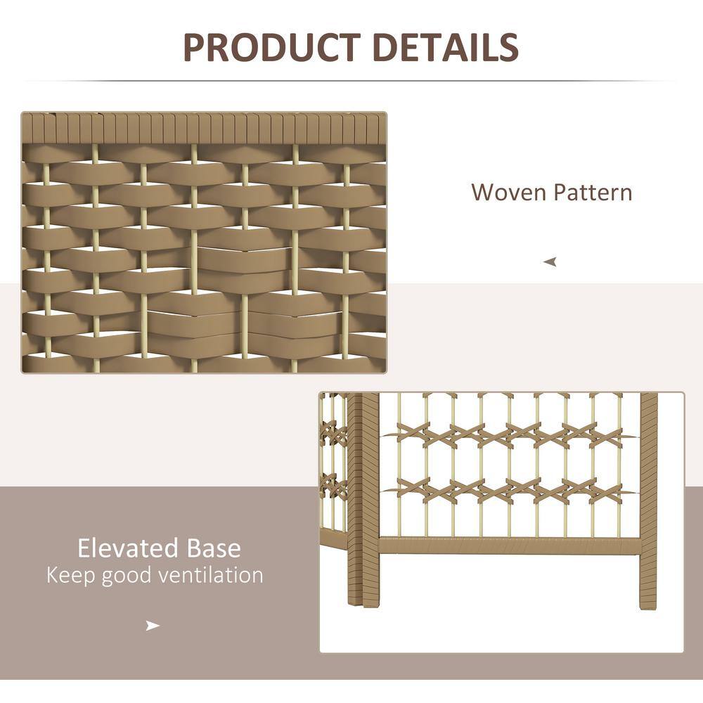 Natural Handwoven 4-Panel Folding Room Divider