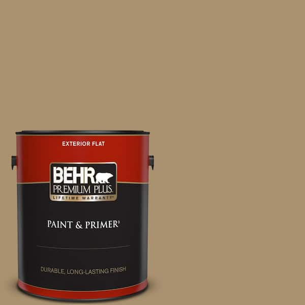 BEHR PREMIUM PLUS 1 gal. #ECC-51-1 Hiking Trail Flat Exterior Paint & Primer