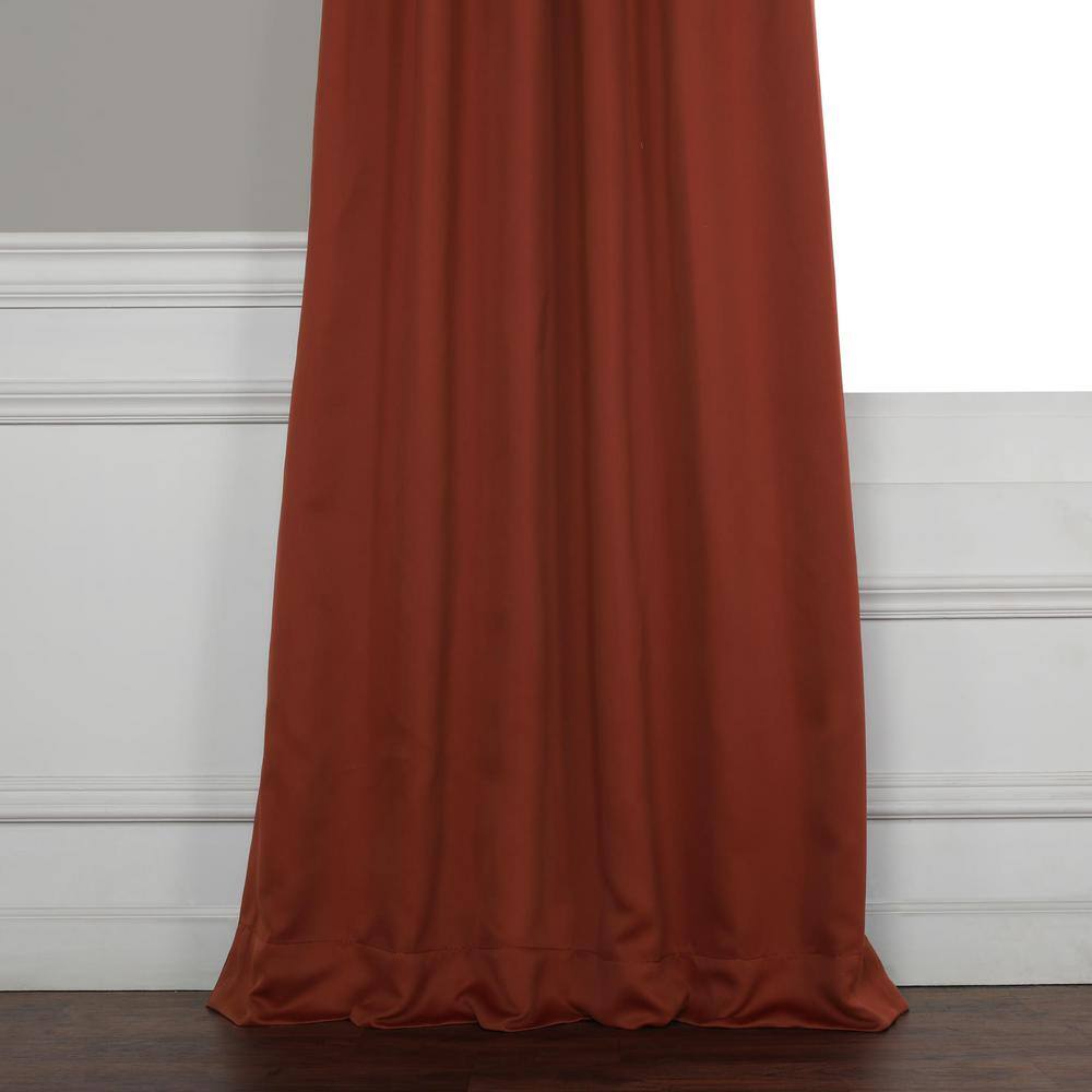 Spiced Berry Red Polyester Room Darkening Curtains, 50W X 96L