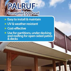 26 in. x 6 ft. Corrugated PVC Roof Panel in Beige