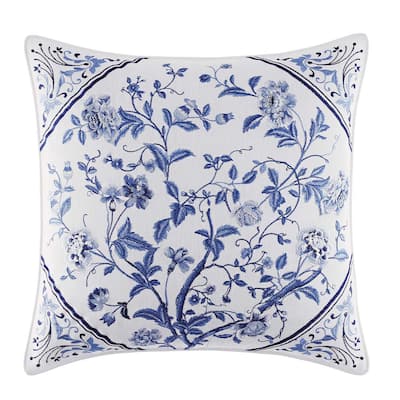 Lion and Floral Co Blue Classy Elegant Lion and Floral Pattern Throw Pillow Multicolor 16x16 Lion and Floral Co Blue Classy Elegant Lion and Floral Pattern Throw Pillow Multicolor 16x16